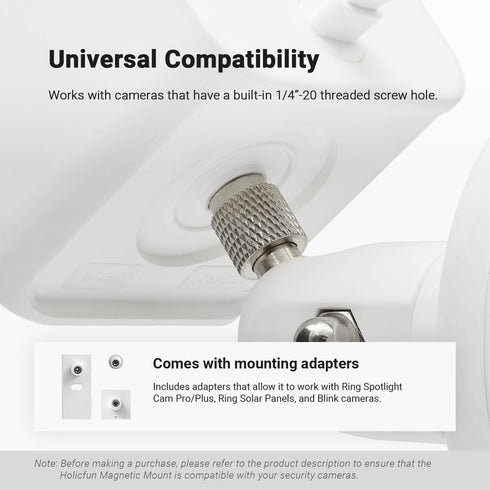 Holicfun Magnetic Mount for Indoor/Outdoor Security Cameras, Compatible with Ring, Blink, Eufy, Google Nest, Wyze,