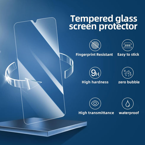 NEW'C 3 Pack Tempered Glass Screen Protector for Samsung Galaxy A15 5G/4G - Case Friendly, Scratch-proof, Bubble Free,