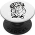 PopSockets Standard PopGrip - Long Haired Dachshund Cute Doxie Wiener White Black