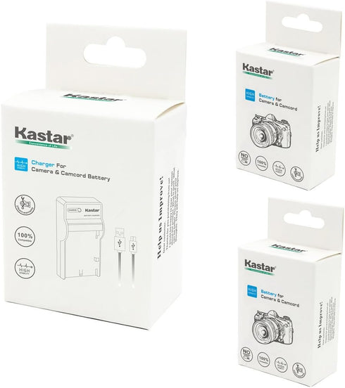 Kastar Battery (X2) & Slim USB Charger for Cas NP-120, NP120, CNP120 and Cas Exilim Digital Cameras