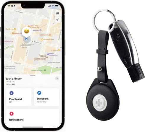 Swissdigital Sound-Playable Finder Keychain, Bluetooth Locator for Bags, Luggages, Keys, Works with Apple Find My app