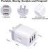 USB Wall Charger Adapter 18W/3Amp Fast Multiple 3-Ports Plug Charger Block Cube Box USB Brick Charging Base Compatible