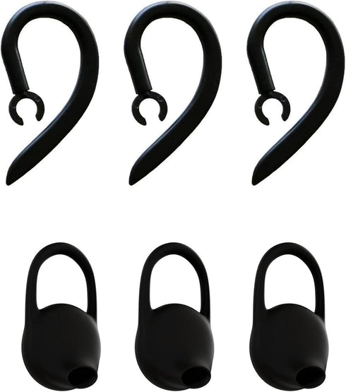Ear Hooks Eartips Kit, 360° Rotatable Adjustable Soft Silicone Anti-Slip Sports Clamp for Newbee/Plantronics/TOORUN