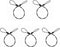 SIOTI Steel Tether Lanyard with 5PCS 12Inch for GoPro Hero 6/5/4/3+/3/2/1/Session,Action Camera