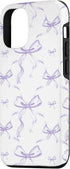 iPhone 14 Aesthetic Lilac Ribbons and Bows in Watercolor Case