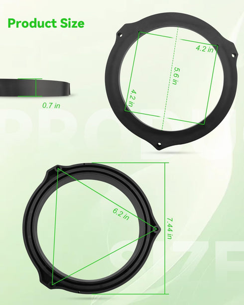 VelvetunVillay 6.5 Inch 2 Mk4 Front Rear Door Speaker Spacer with Speaker Wiring Harness PCS Fit for Ford Fusion