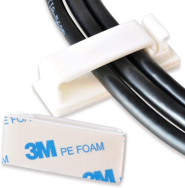 Cable Clips, Conwork Adhesive Wire Management Clamps, Desktop Cord Holder Hider, Charging Cable Organizer & Management