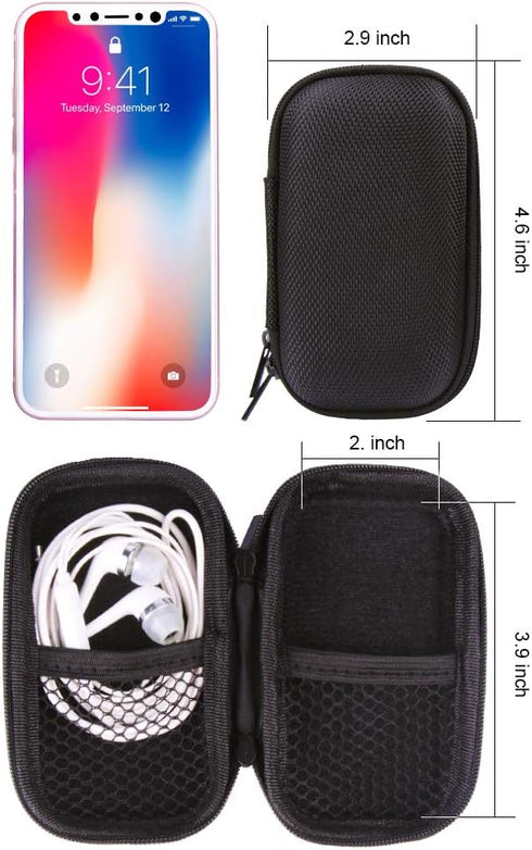 HOOTEK Durable MP3 Player Case, USB Flash Drive Case Bag, 2 Pack EVA Shockproof Hard Carrying Travel Case for