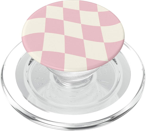 PopSockets MagSafe PopGrip for Danish Pastel Aesthetic Pink Checkered