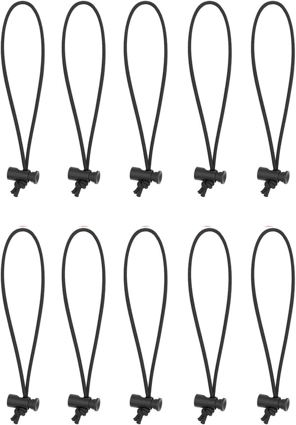 Foto&Tech Multipurpose Extra Thick Elastic Cable Tie and Organizer, 10x 25CM, Reusable Tangle Tamer, Black
