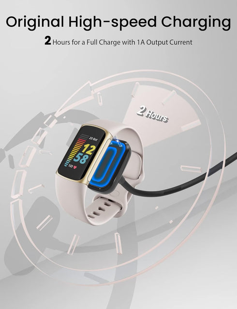 Charger Cable for Fitbit Luxe & Charge 5, 3.3Ft Smartwatch USB Magnetic Wireless Fast Charging Cable - 2Pack