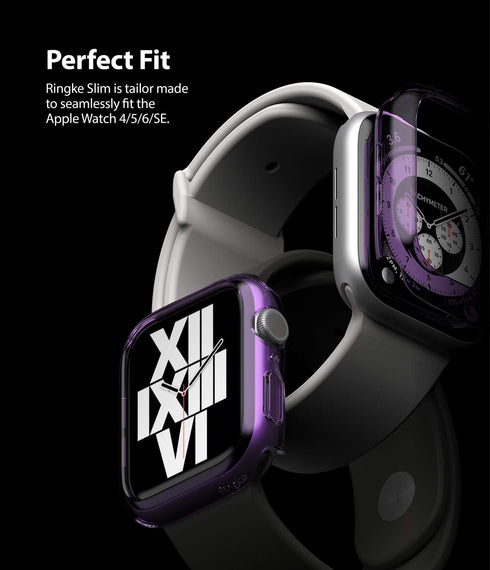 Ringke Slim Anti-Yellowing Material Case for Apple Watch Series 6, 5, 4, SE (2020), SE (2022) 40mm - Clear & Purple