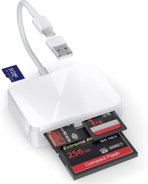 RRSITIAU SD Card Reader, 4 in 1 USB C to SD/TF/CF/MS Card Reader
