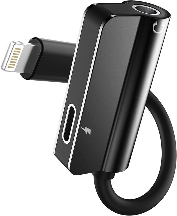 Headphone Adapter for Lightning to 3.5mm AUX Audio Jack and Charger Extender Dongle, Compatible with iPhone 11, 12