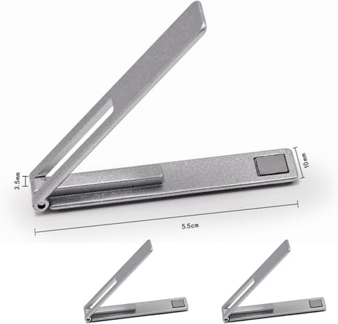 ThFmlva 2-Pack Ultra-Thin Alloy Phone Kickstand - Adjustable, Foldable & Magnetic for Home/Office/Travel - Slivery