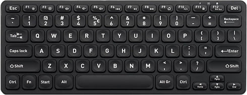 Perixx PERIBOARD-732B Wireless Mini Keyboard - Backlit, X Type Scissor Keys, US English, Black