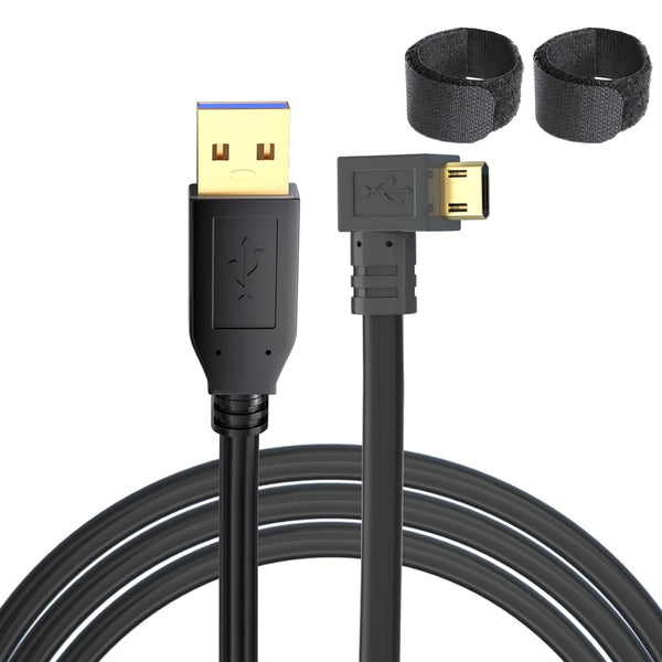 USB to micro Right Angle Camera Cable, 16ft, Super Fast and Stable 3.0 Transmission for Online Shooting