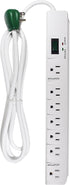 GoGreen Power 7 Outlet Surge Protector, 1200 Joules, White, 6 ft Cord (GG-17636)