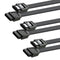 Mbiydeg SATA Cable III for SSD HDD Data,3 PCS 6Gbps Straight Angle 15