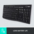 Logitech K270 Wireless Keyboard for Windows, Full-Size 2.4 GHz with Number Pad and 8 Multimedia Keys (Black)