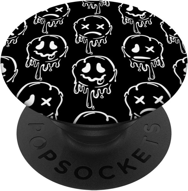 Melting Happy Face Smile Trippy Acid House Sad Graffiti PopSockets PopGrip: Swappable Grip for Phones & Tablets