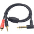 90 1/4" 1/8" 2 1 6.35mm 3.5mm MP3 1.65FT/ 50cm Duttek Degree to and RCA TRS Stereo Audio Cable, in Right Angled Male