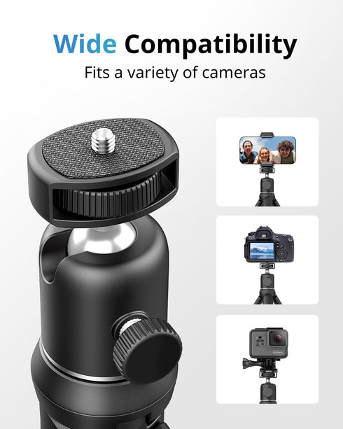 UBeesize Camera Tripod with Remote, Flexible Stand with Phone Holder and Action Camera Mount Adapter for iPhone Samsung