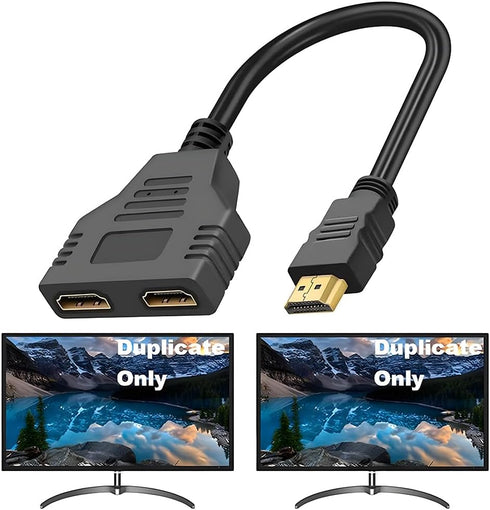 Flsazrx Hdmi Splitter 1 in 2 Out Adapter Cable -HDMI Splitter Male to