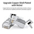 10 Pack Cat7 Cat6A Pass Through Shielded RJ45 Connector Modular Network 50 Gold-Plated Plug for Cat 6, Cat 6A, Cat 7
