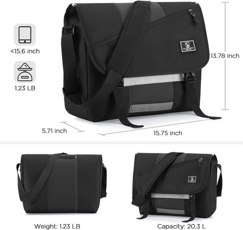 OIWAS 15.6 Inch Messenger Bag for Men, Casual Satchel Shoulder Bag, Crossbody Bags for College Travel Office Briefcase
