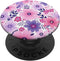 Pink & Purple Flowers Design Teal Blue Floral Cute Garden, PopSockets Swappable PopGrip