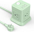 FDTEK Cube Power Strip, 4 Widely Spaced Outlet with 3 USB (1 USB