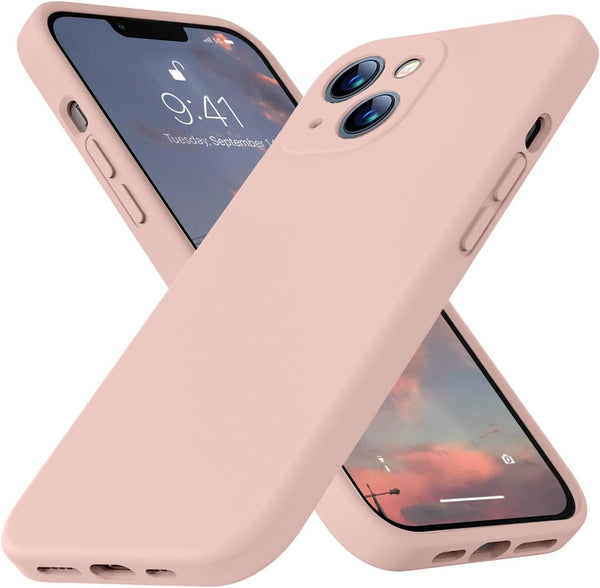 Ktele iPhone 13 Case, 6.1 inch Premium Liquid Silicone, Soft Microfiber Lining, Anti-Scratch, Pink Sand