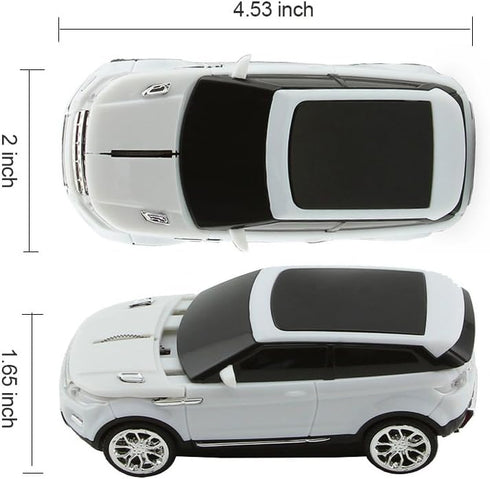 3C Light Car Shape Wireless Mouse, 2.4GHz Optical Mice 1600 DPI with USB Receiver for PC/Computer/Laptop (White)