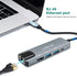 USB C Hub, 5 in 1 USB C 4K@32Hz HDMI Adapter with Ethernet Port, 100W Power Delivery for MacBook Pro