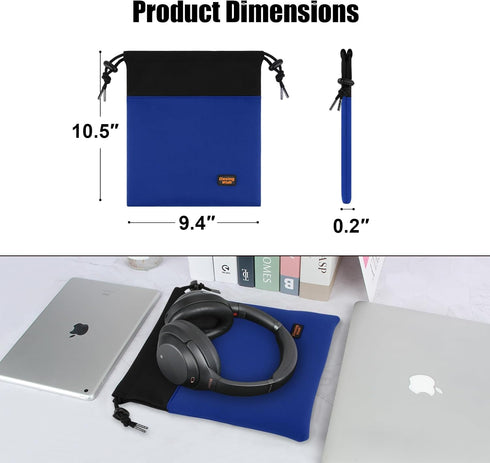 Desing Wish Lightweight Headphone Storage Bag, Portable Carrying Pouch for Over-Ear Headphones, Gaming Headsets