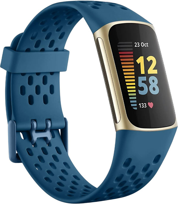 Getino Sport Bands Compatible with Fitbit Charge 5/Charge 6, Soft Breathable Waterproof Strap, Adjustable Replacement