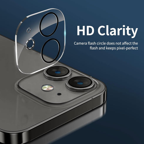 NEW'C 4 Pack, 2 Pack Screen Protector for iPhone 12 Mini + 2 Pack Camera Lens Protector, Case Friendly, Sensor
