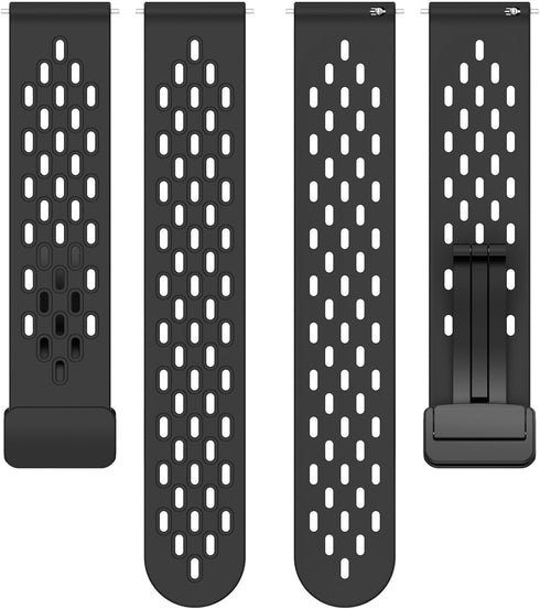 24mm Breathable Soft Silicone Magnetic Butterfly Closure Sport Replacement Band Straps Compatible with Ticwatch Pro 5