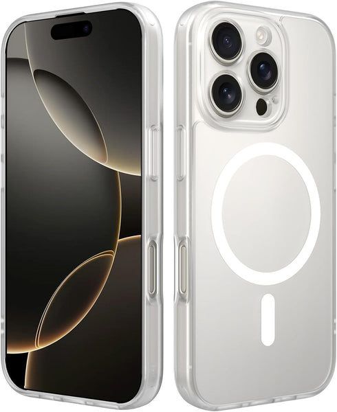 IceSword Clear Compatible with iPhone 17 Pro Max Case, Magnetic, Slim Thin Translucent Matte Shockproof