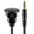 3.5mm Male to 3.5mm Female AUX Audio Jack Extension Cable, 6 Feet with Mounting Panel for Car, Boat, Motorcycle