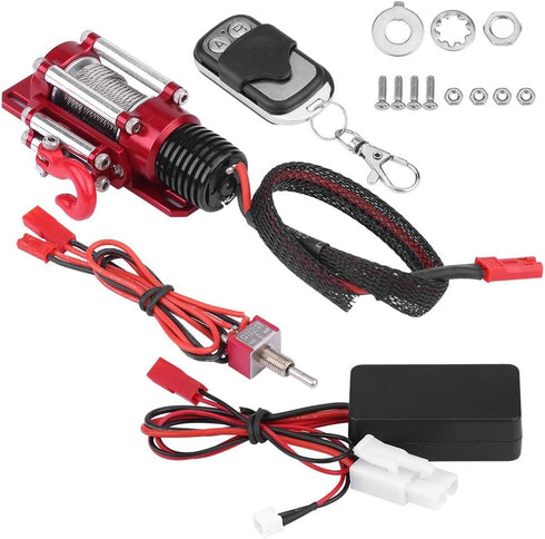 Woyisisi Winch, 1/10 Winch RC Car Scale RC Model Vehicle Crawler Car Accessory Metal with Remote Controller