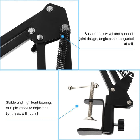 Alipis 1/4 Metal Webcam Stand Scissor Arm Desktop Camera Clamp Mount with Screw for Live Streaming and Video Recording