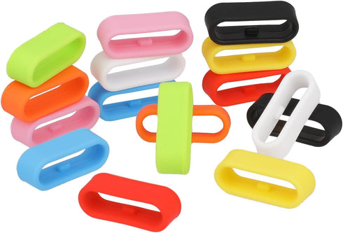 Multi-Color Smart Watch Security Bands, 16 Pack 20mm Silicone Fastener Rings Replacement for Smartwatch Accessories