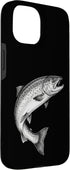 Salmon Fish Angler Fisherman Art 15 Vintage Salmon Fish Fishing Fisherman Angler Black and White Case for iPhone