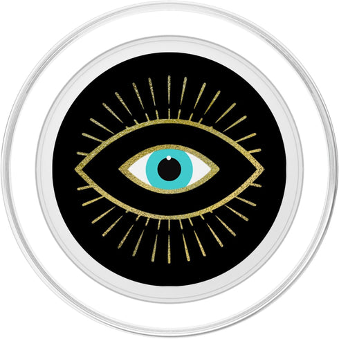 Yellow Evil Eye Black PopSockets MagSafe PopGrip for iPhone