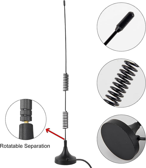 ACEIRMC 2pcs VHF UHF Ham Amateur Radio Police Scanner Antenna Magnetic Base BNC Male Antenna Compatible with Uniden