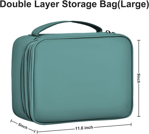 Large Capacity Electronics Accessories Organizer Case with Adjustable Divider, Waterproof Leather Cord Organizer,