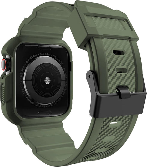 OROBAY Compatible with Apple Watch Band 41mm 40mm 38mm, Rugged Shockproof Strap with Case for iWatch SE2 Series