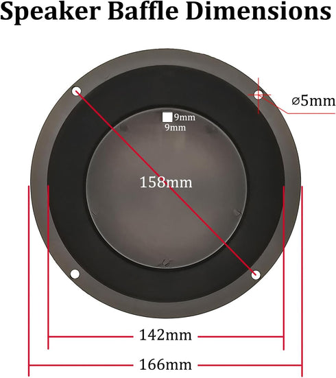 HiQltyla 6.5" 6.5" (Pack 2) Speaker Baffle, Suitable for DIY Bookshelf Speaker Home Audio Systems or Car Speaker
